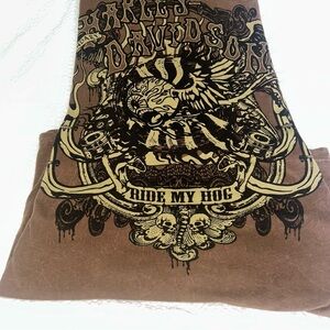 Harley Davidson Brown Graphic T-Shirt